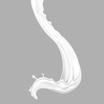 Pouring milk. Fluid flow, flow of cream, milk for your advertisements Stock Illustration