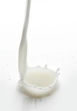 Pouring milk splash Stock Photos