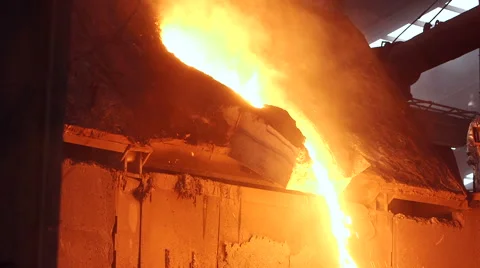 Pouring of molten iron Stock Footage 47890570