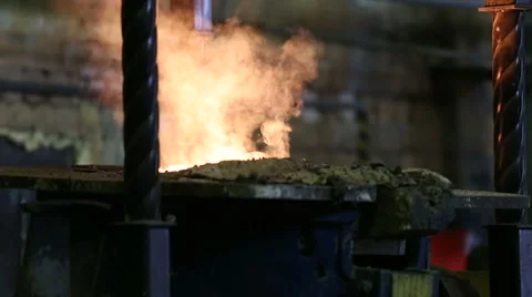 Pouring of molten iron Video stock 61420531