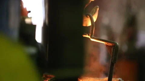 Pouring of molten iron Stock-Footage 61585508