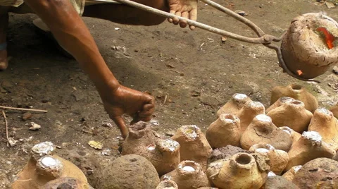 Pouring the Molten Metal into Casts Stock Footage 5697342