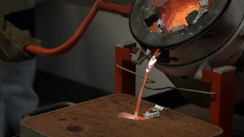 Pouring molten metal Stock Footage 86692653