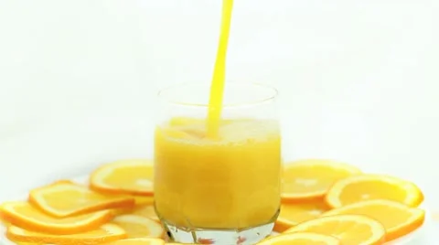 Pouring Orange Juice Stock Footage 9055701