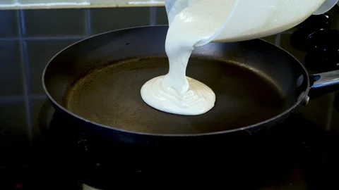 Pouring a Pancake Stock Footage 111402064