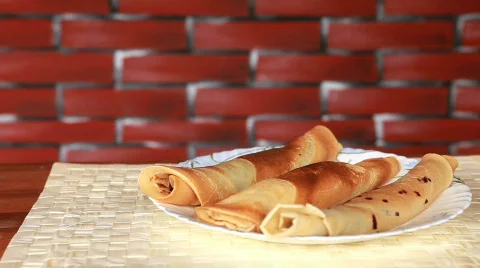 Pouring pancakes Stock Footage 729216