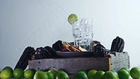 Pouring Peruvian Chicha Morada into a glass Stock-Footage 342993382