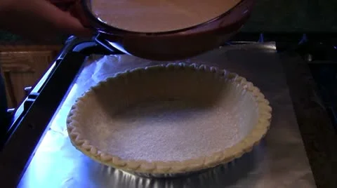 Pouring Pumpkin Pie Filling Stock Footage