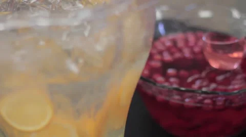 Pouring Punch at a party Stock Footage 37272911