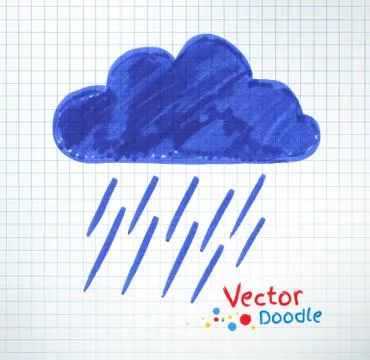 Pouring rain and cloud Stock Illustration