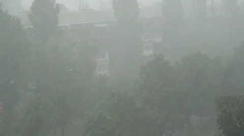 Pouring rain and thunder Video stock 35608069