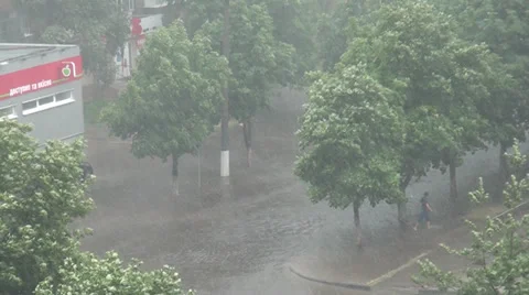Pouring rain Video stock 35607966