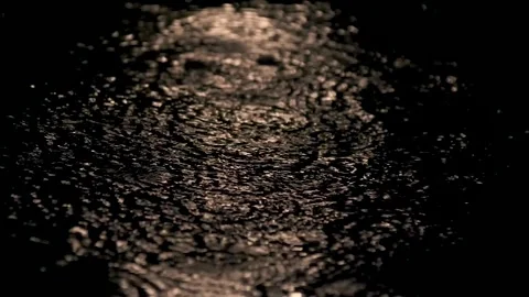 Pouring rain in puddle at night Cinematic Background Footage 库存影片 321660174