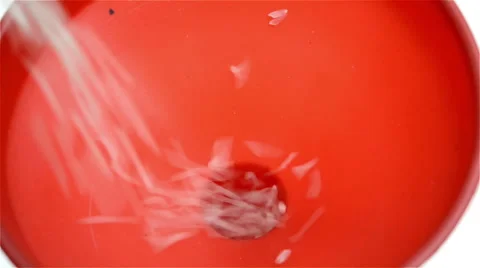 Pouring raw rice into a funnel Stock Footage 56295580