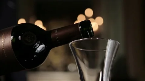 Pouring red wine Stock Footage 77053847