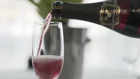 Pouring Red Wine Into Glass Restaurant Stock Footage