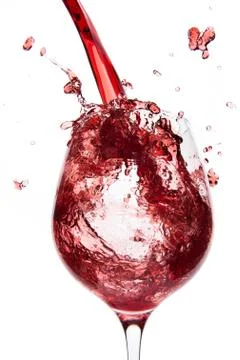 Pouring red wine Stock Photos