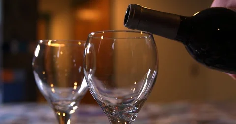 Pouring red wine in slow motion 1 Stock Footage 87343572