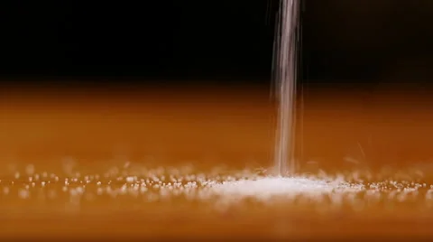 Pouring salt, slow motion Stock Footage 45139013