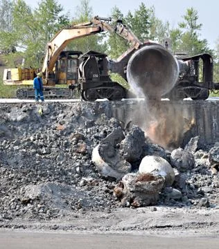 Pouring slag Stock Photos