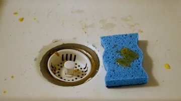 Pouring Soap on Sponge 1 Stock Footage 85823403