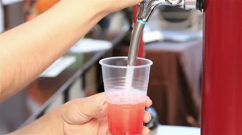 Pouring soda  into a plastic glass Stock Footage 59659832
