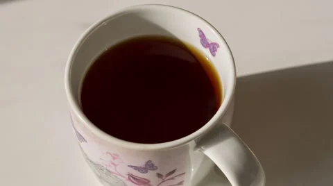 Pouring Sugar On Tea Cup Stock Footage 40031267