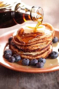 Pouring syrup Stock Photos