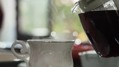 Pouring Tea into a Ceramic Cup 動画素材 70225337