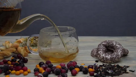 Pouring tea into a cup Video stock 178432136