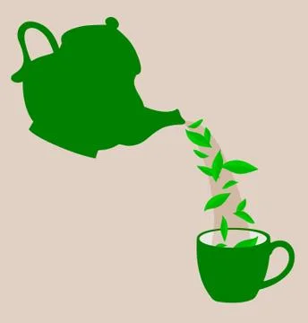 Pouring tea Stock Illustration