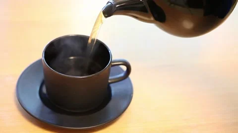 Pouring Tea into Teacup Stock Footage 68669942