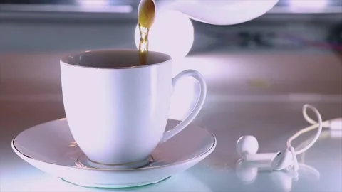 Pouring Tea From Teapot Into a Cup Stock Footage 170154563