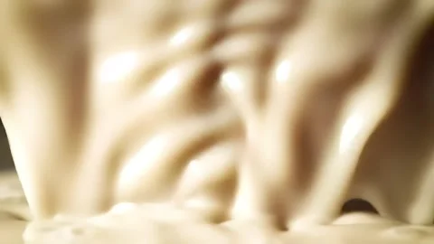Pouring Thick Creamy Liquid Macro Shot Food Preparation Stock Footage 313324267