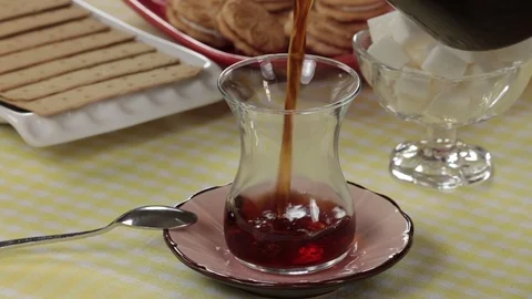 Pouring Turkish tea Stock Footage 104240241