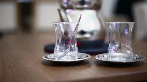 Pouring Turkish Tea from Tea Pot Stock Footage 46265652