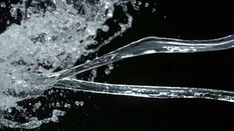 Pouring water and making splashes, Slow Motion Stock Footage 22236662
