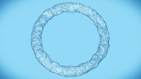 Pouring water - circle on blue background (slow motion, full hd) Stock Footage 86773459