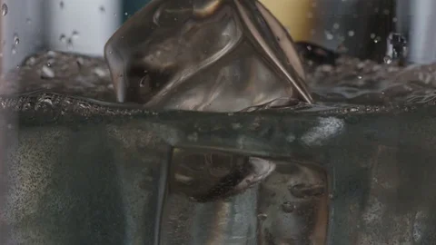 Pouring Water Over Ice Cubes Stock Footage 76419154