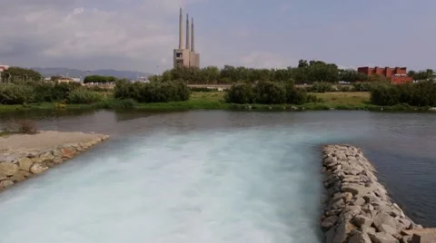 Pouring water in the river Stock Footage 45238052