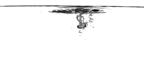 Pouring water splashing under the surface 4K Stock Footage 48532773