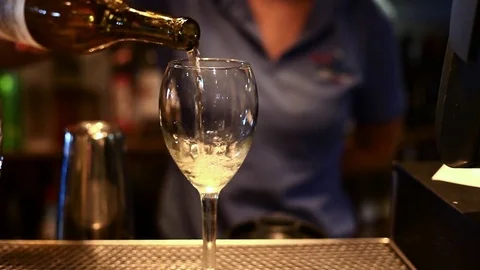 Pouring White Wine Stock Footage 78624257