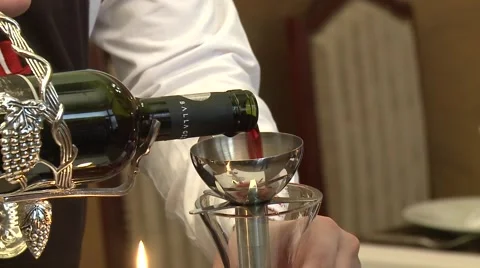 Pouring Wine from Bottle Stock Footage 65368941