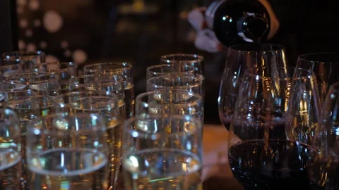 Pouring wine in glass Stock Footage 241032886