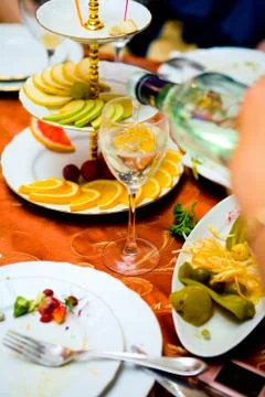 Pouring wine Stock Photos
