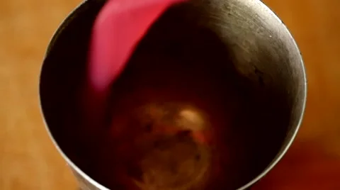 Pouring Wine Into Silver Old Cup Slow Motion Stock Footage 52442910