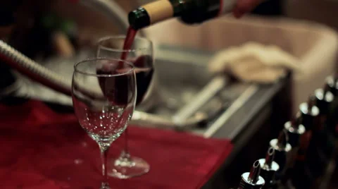 Pouring Wine for Two Stock-Footage 35858050