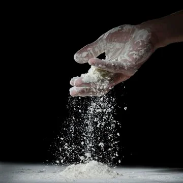 Pours the flour. Stock Photos