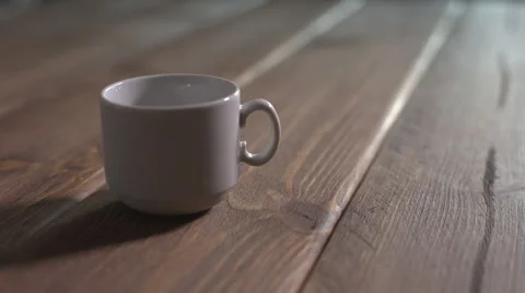Pours hot coffee into a cup Stock Footage 56461968