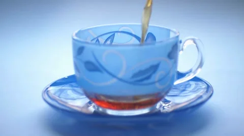 Pours tea Video stock 34763499